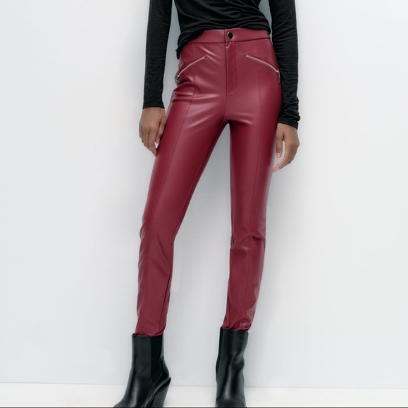 Zara Pants - 🆕️ Zara Highwaisted Faux Leather Pants